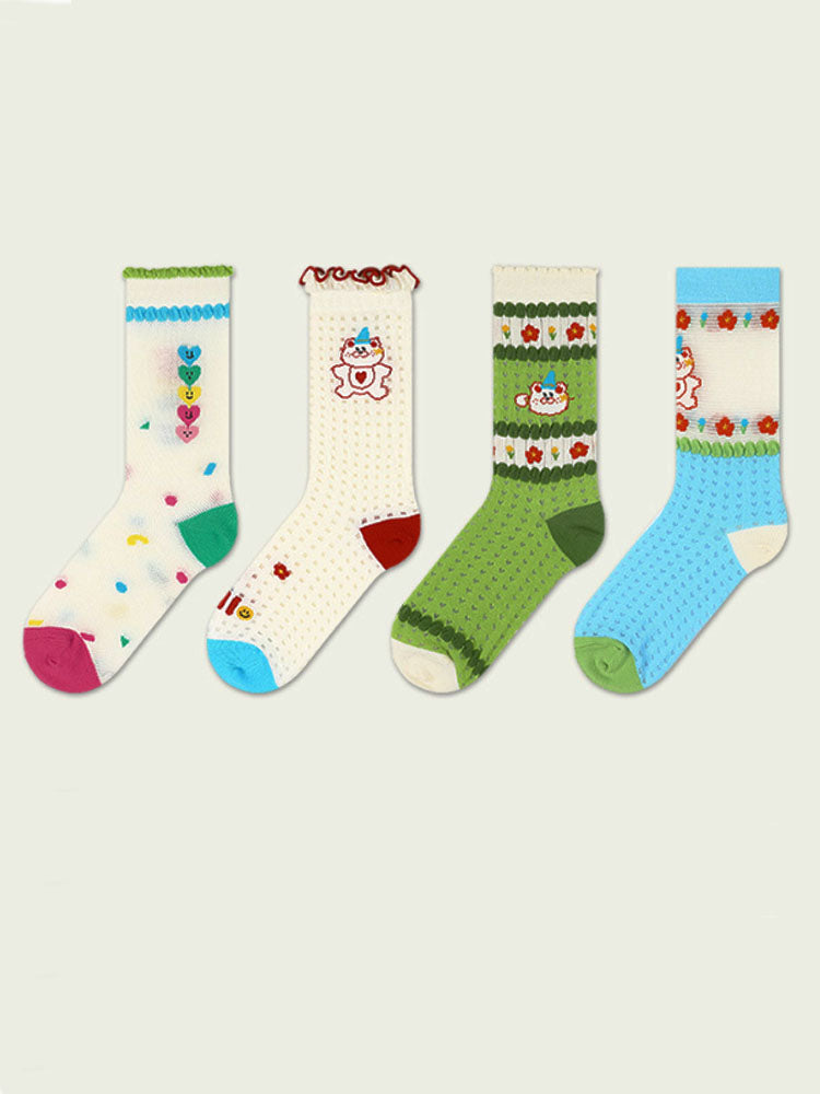 Süße Socken mit Bären-Motiv