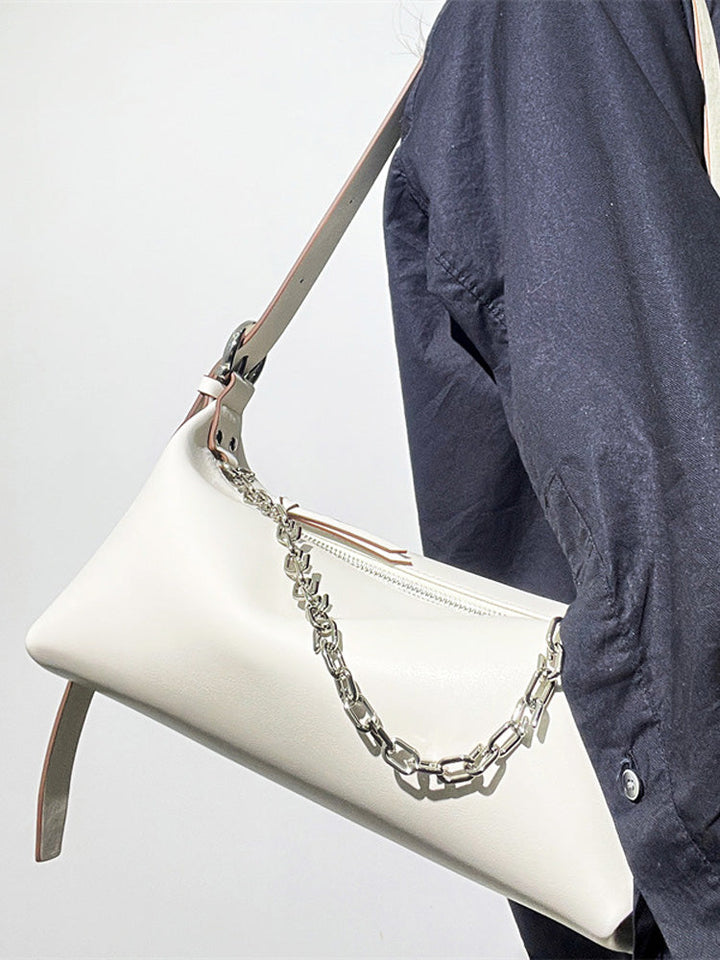 Missy Longuette leren schouder- en crossbodytas met ketting