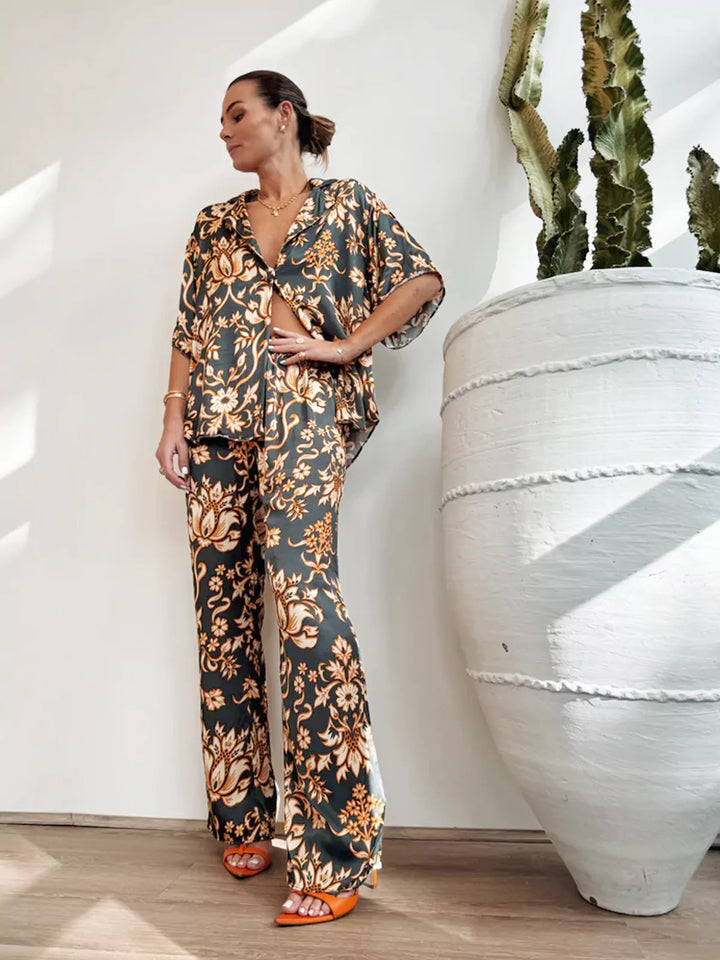 Golden Mystery Lotus Pajama Set