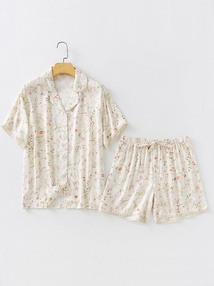 Willow Leaf Blommig Pyjamas Set