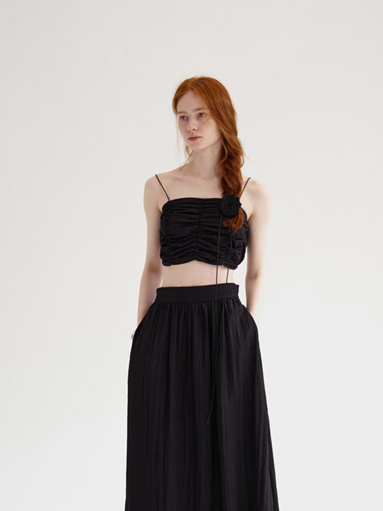 Pleats Ærmeløs Bandeau Top