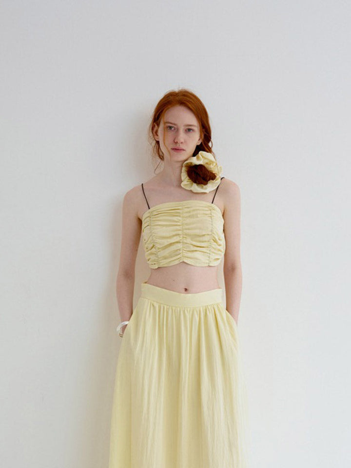 Pleats Ærmeløs Bandeau Top