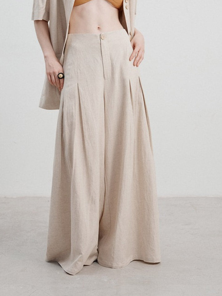 Casual Straight-Leg Wide-Leg Pants