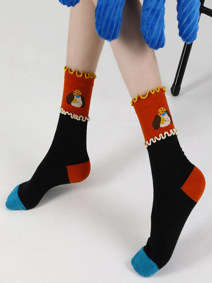 Cute Cartoon Dog Cotton Socks