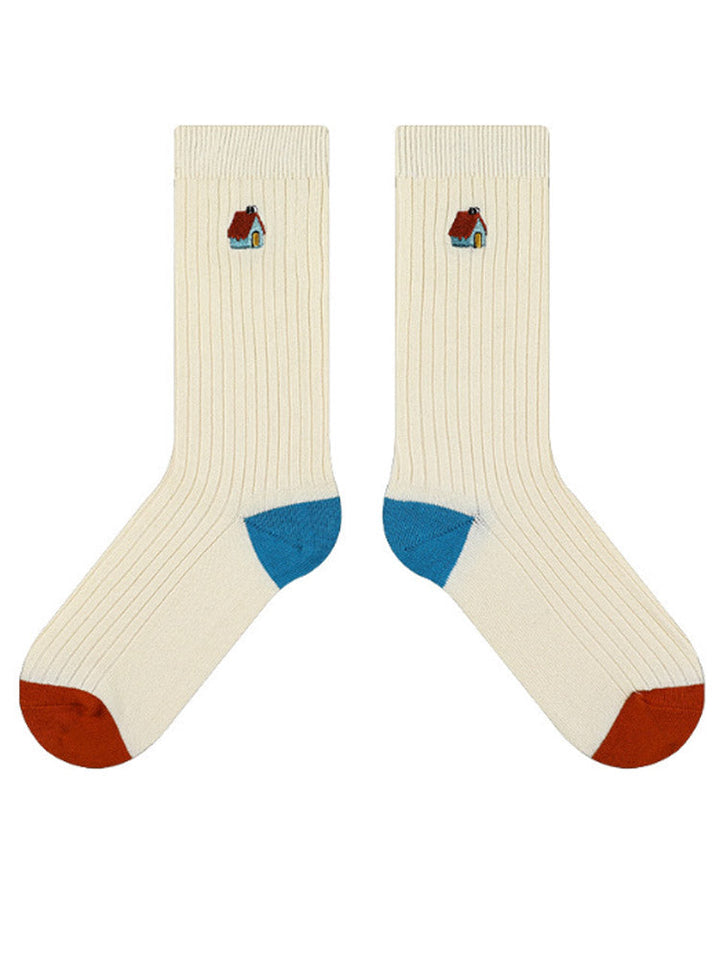 Léif gestickte Bréif Socken