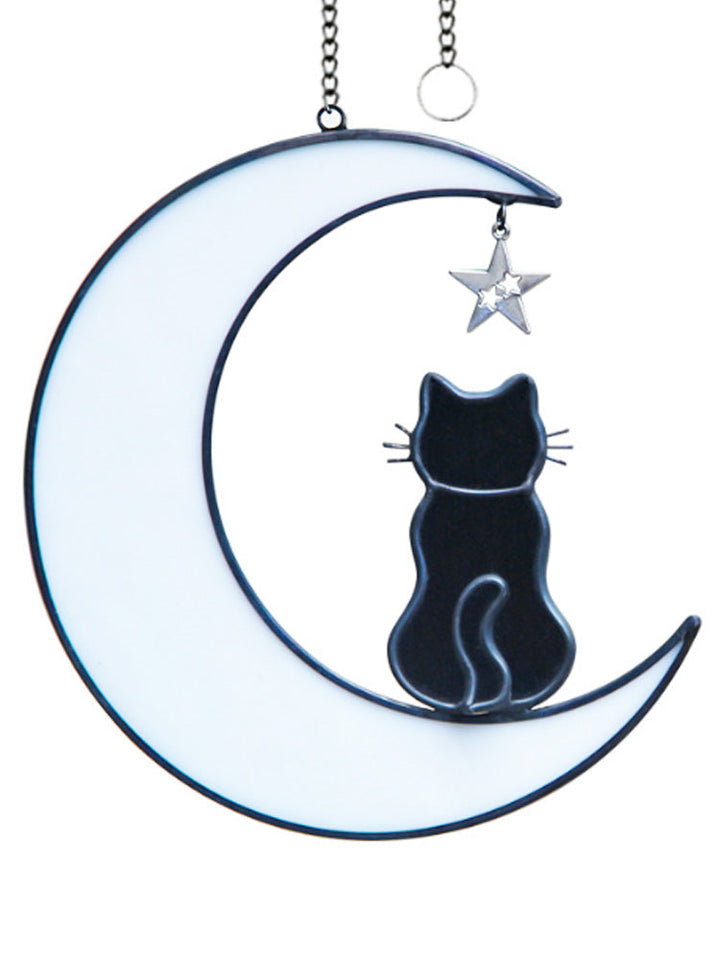 Cat on the Moon Window Hanging Decoration