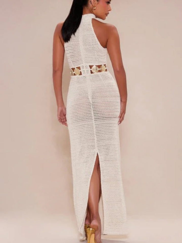 Maldivian Crochet Maxi Dress - Cream