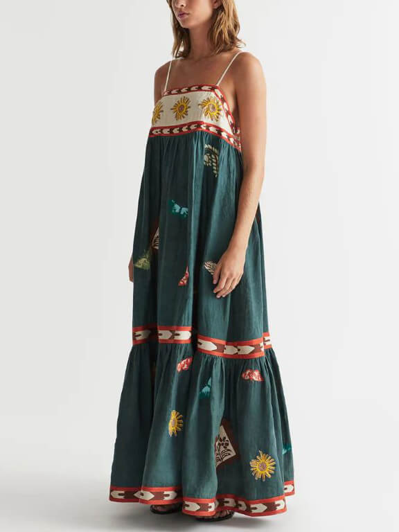 Summer Fun Unique Printed Midi Dress