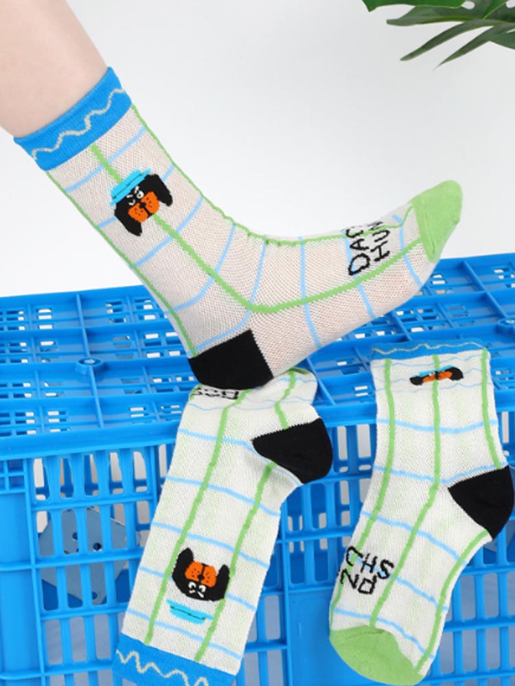 Cartoon Puppy Muster Socken