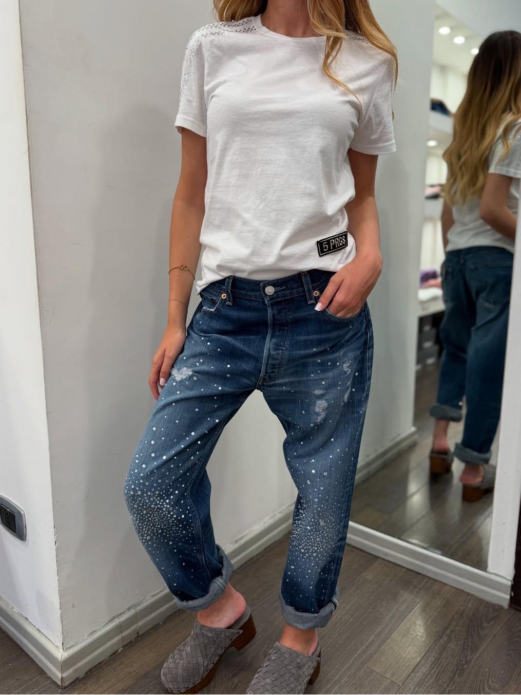 Stardust Gradient Embellished Boyfriend Jeans