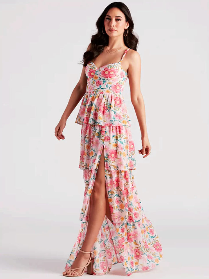 Vestido floral con pétalos susurrantes