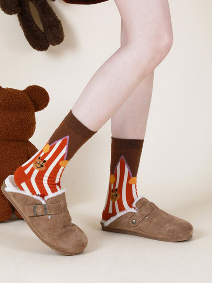 Cute Cartoon Bear Cotton Socks