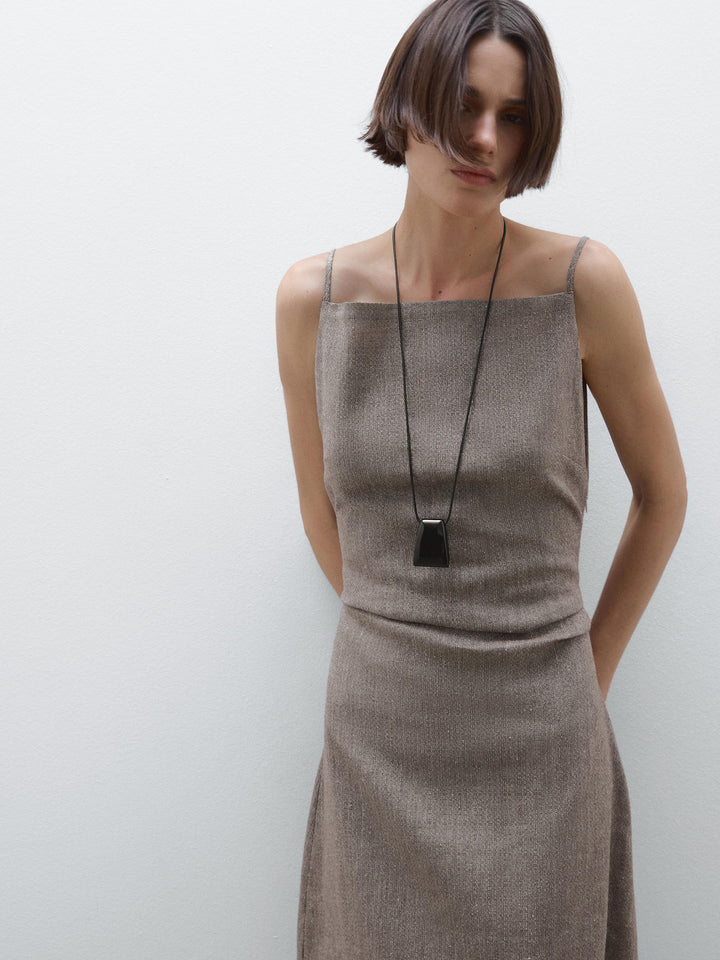 Flowy Square Neck Midi Dress