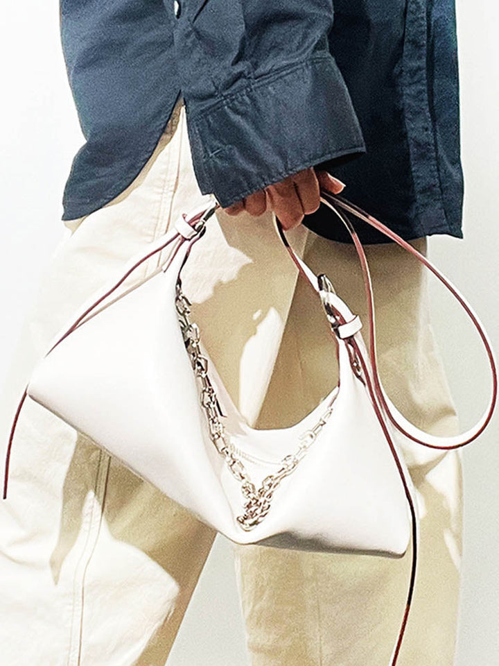 Missy Longuette leren schouder- en crossbodytas met ketting