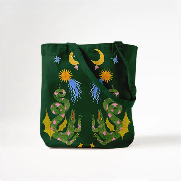 Chique canvas tas met abstracte print