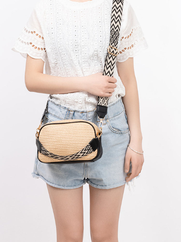 Grass Woven Mini Square Bag