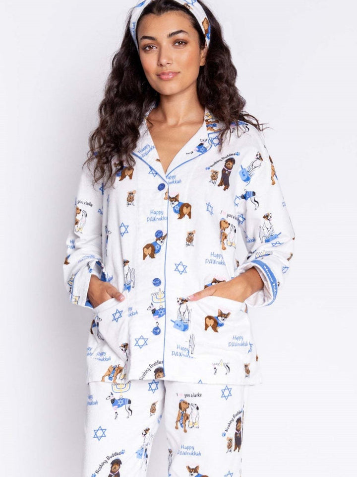 Cute Dog Print Pajama Set