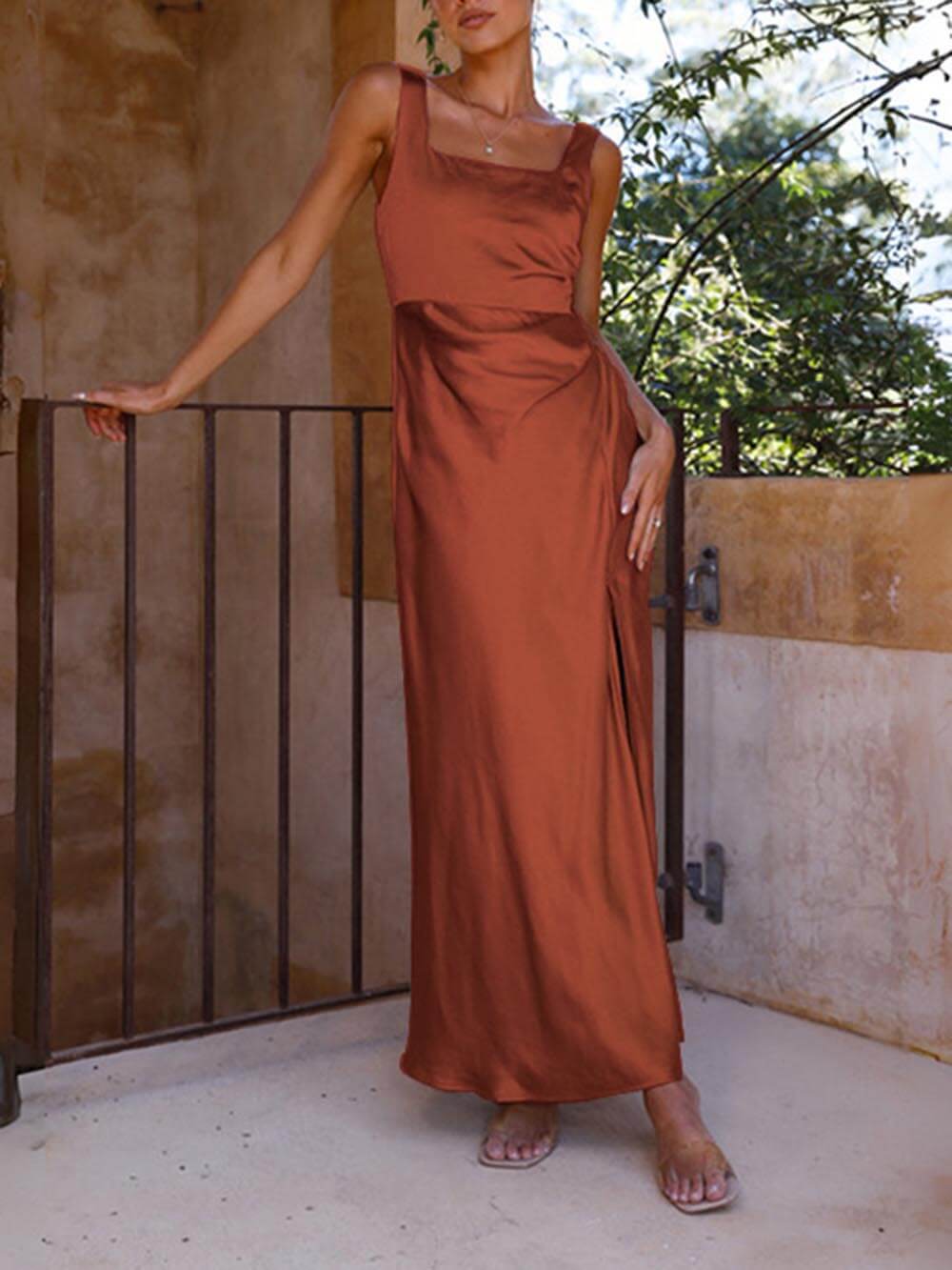 Summer Halter Satin Bridesmaid Prom Maxi Mekot