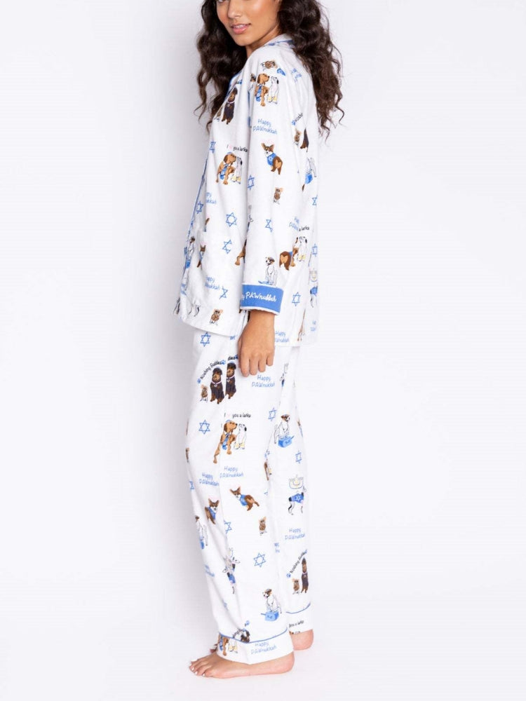 Cute Dog Print Pajama Set