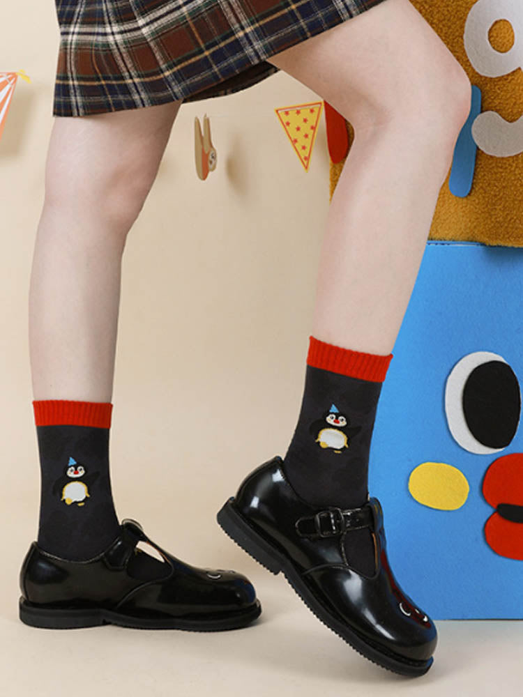 Cute Cartoon Penguin Polka Dot Socks