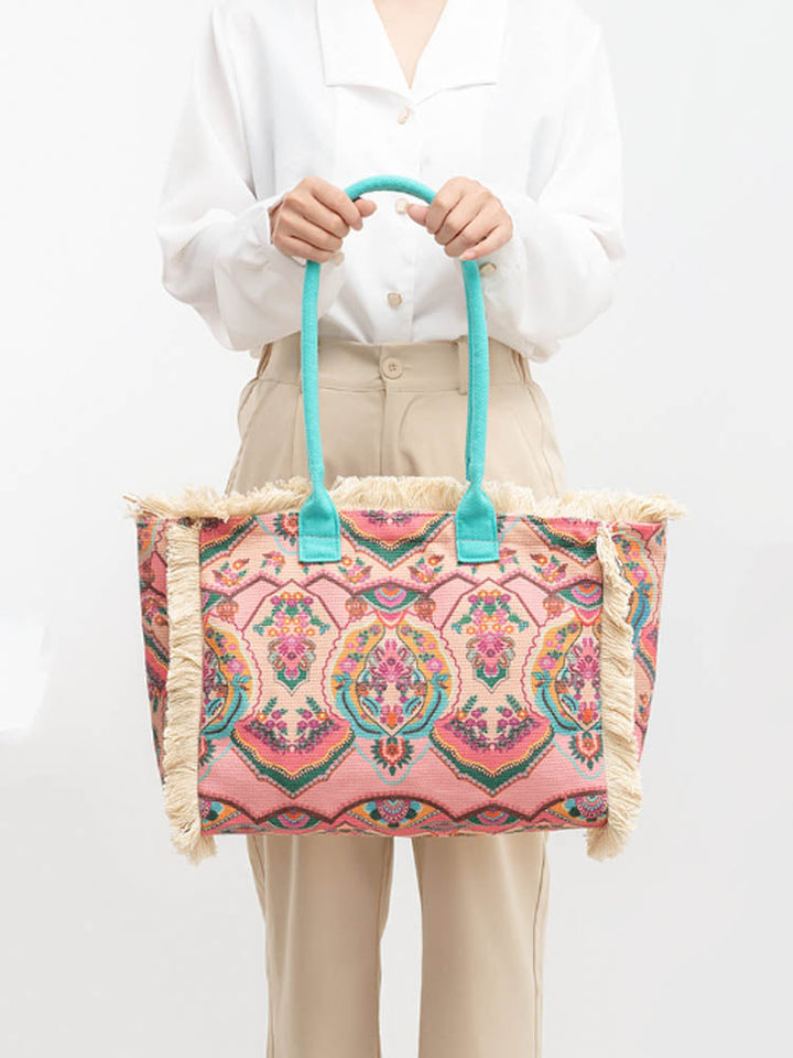 Bolsa de lona estampada vintage