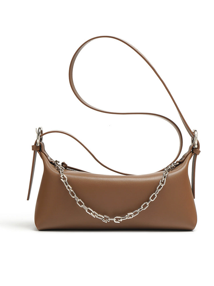 Missy Longuette leren schouder- en crossbodytas met ketting