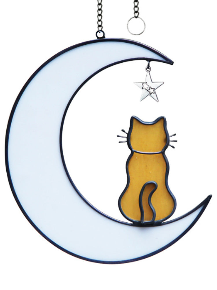 Cat on the Moon Window Hanging Decoration