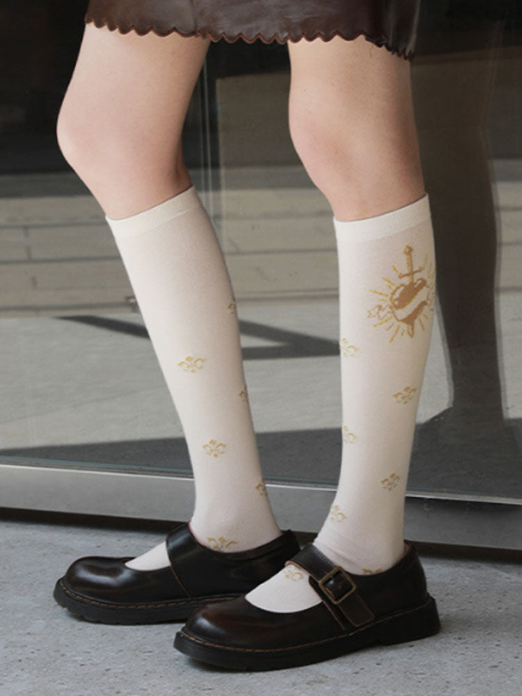 Lolita Style Knéi-Héich Socken