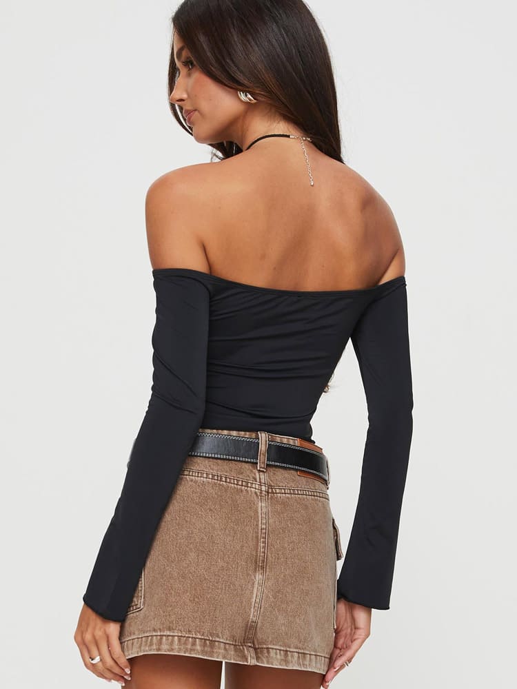 Carradine Off The Shoulder Top Black