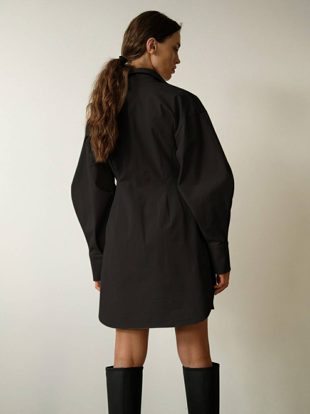 Casual Elegant Solid Patchwork Turndown Collar Shirt Dress Klänningar