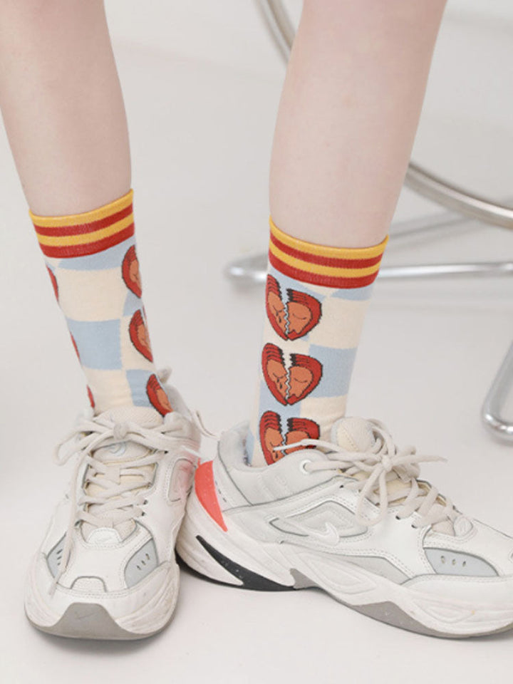 Cartoon Broken Heart Socks