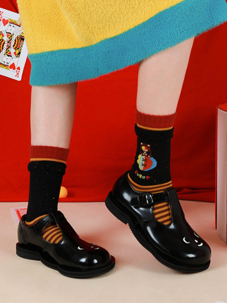 Cute Cartoon Illustration Mid-Calf Socks