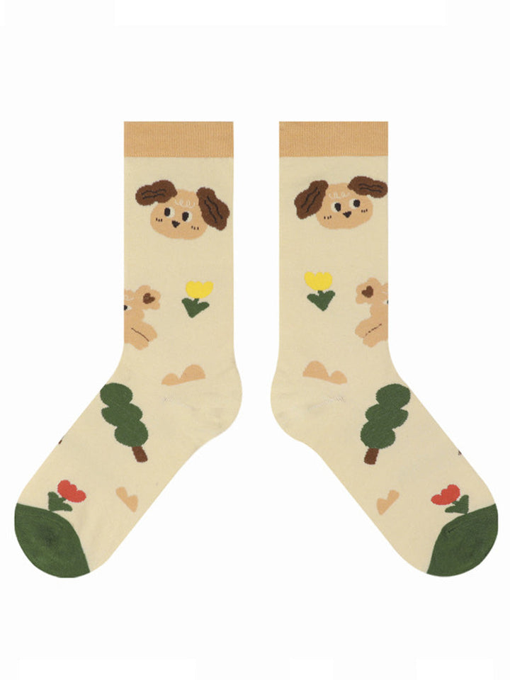 Niedliche Baumwollsocken mit Cartoon-Kitty-Muster