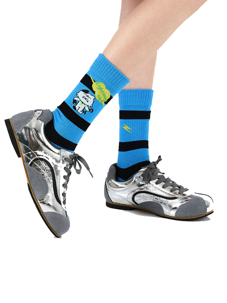 Cute Cartoon Kitty Mid-Calf Socks