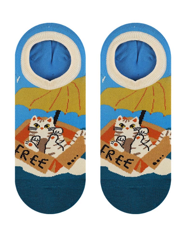 Cartoon Kitty Bootsocken