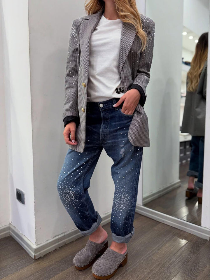 Stardust Gradient Embellished Boyfriend Jeans
