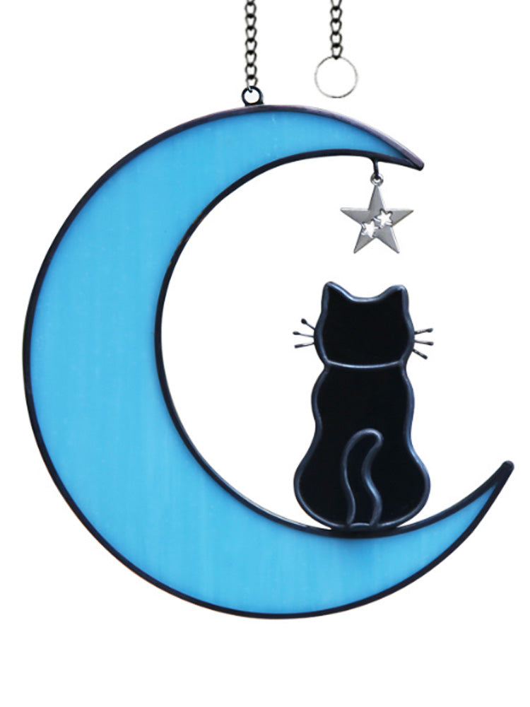 Cat on the Moon Window Hanging Decoration