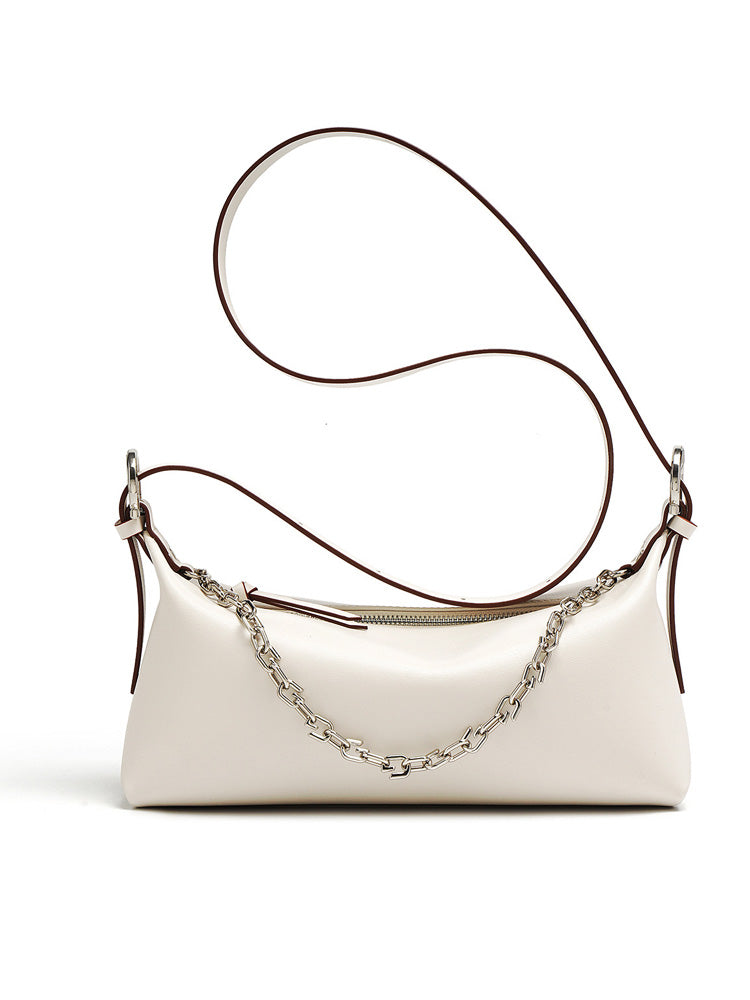 Borsa a spalla e crossbody Missy Longuette in pelle con catena