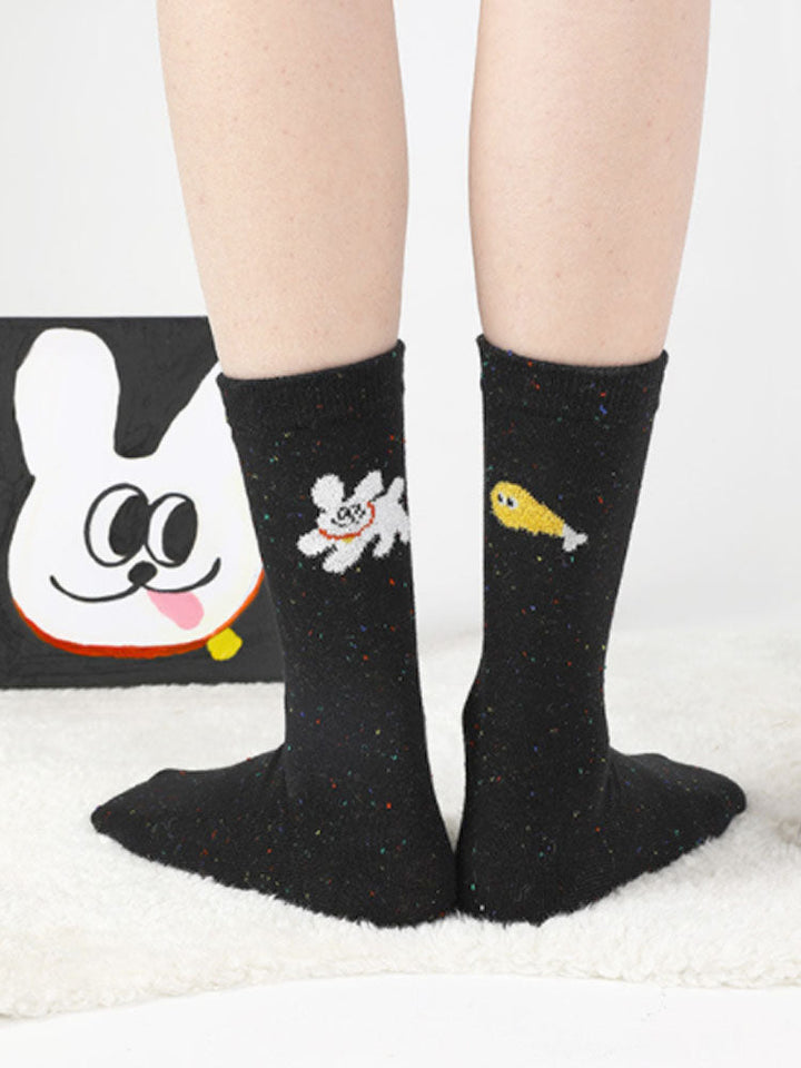 Adorables chaussettes en coton pour chien de dessin animé