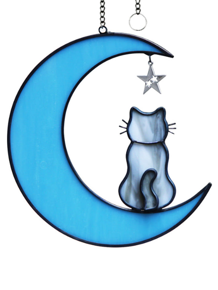 Cat on the Moon Window Hanging Decoration