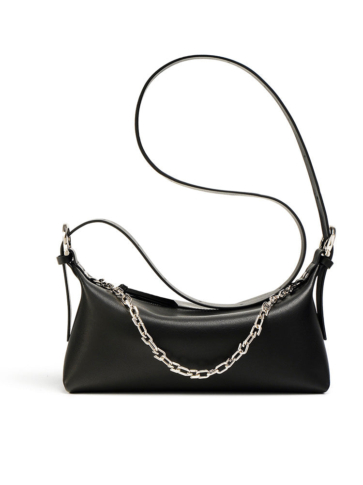 Missy Longuette leren schouder- en crossbodytas met ketting