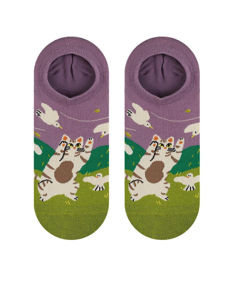 Cartoon Kitty Bootsocken