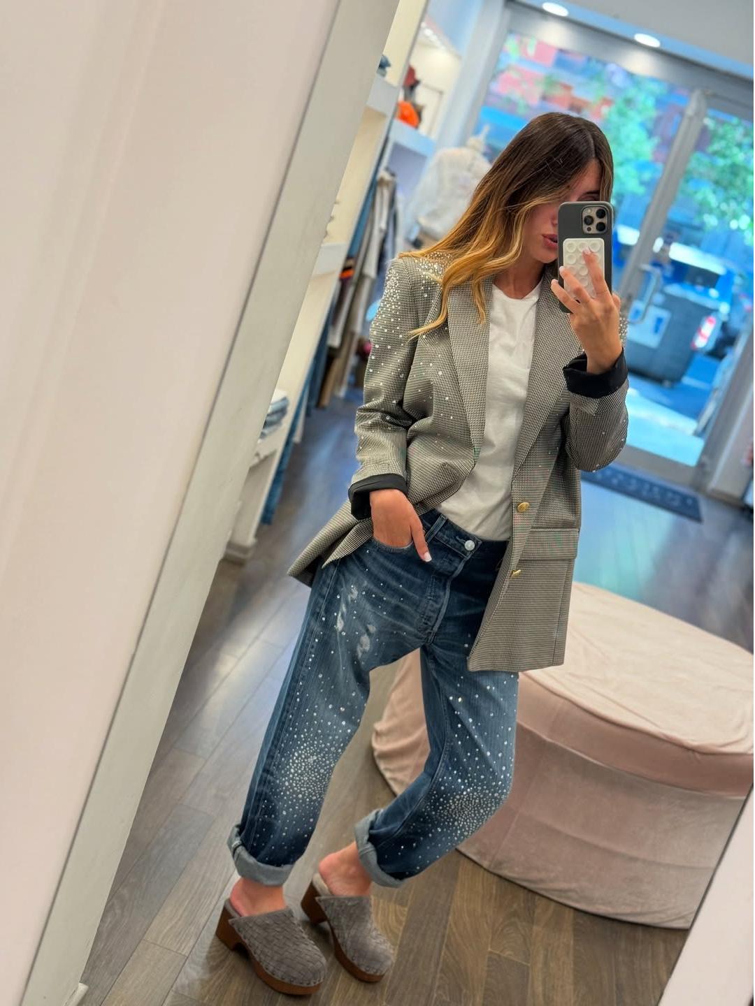 Stardust Gradient Embellished Boyfriend Jeans