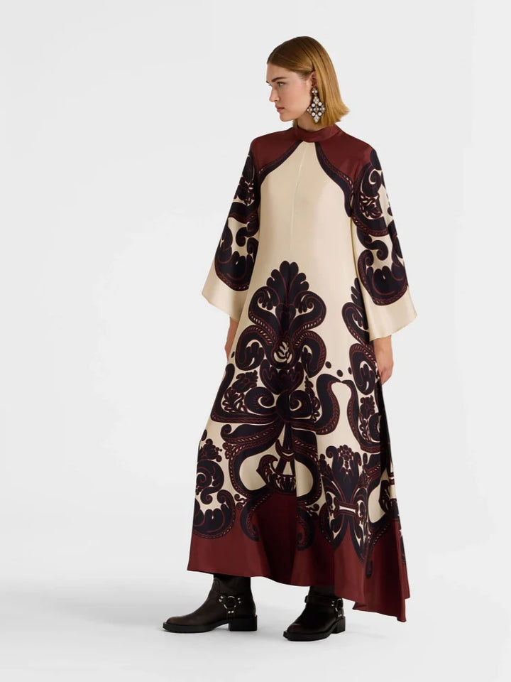 Grenadilla Print Satin Dress