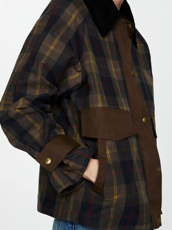 Plaid Straight-Cut Women's Jacket