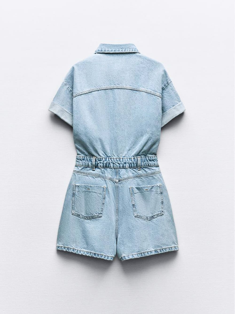 Mini Denim Cuffed-Barboteuse-Bleu