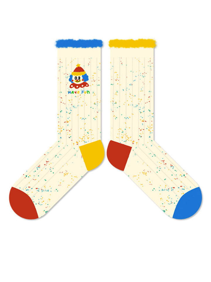 Cartoon Clown Muster Socken