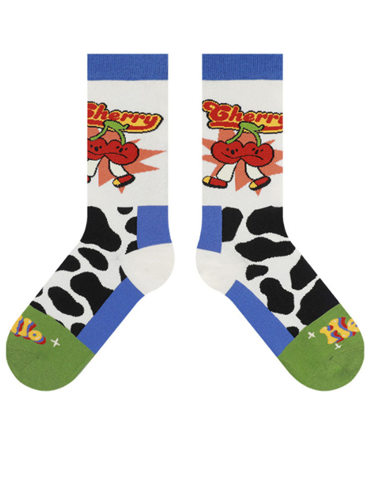 Cute Cartoon Muster Faarf Block Socken