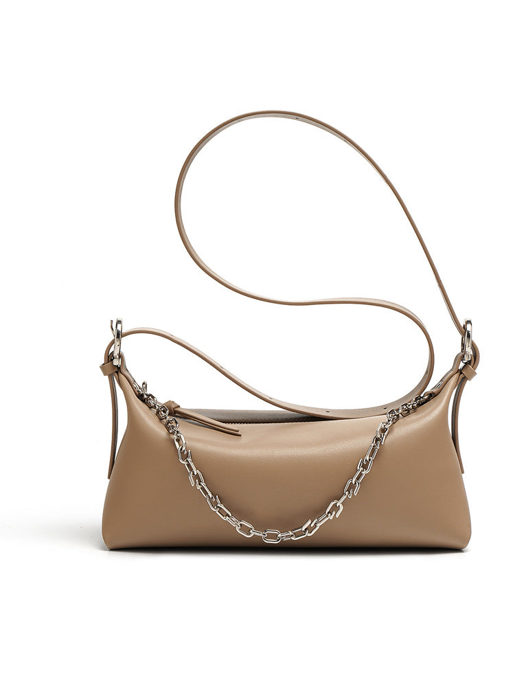 Borsa a spalla e crossbody Missy Longuette in pelle con catena