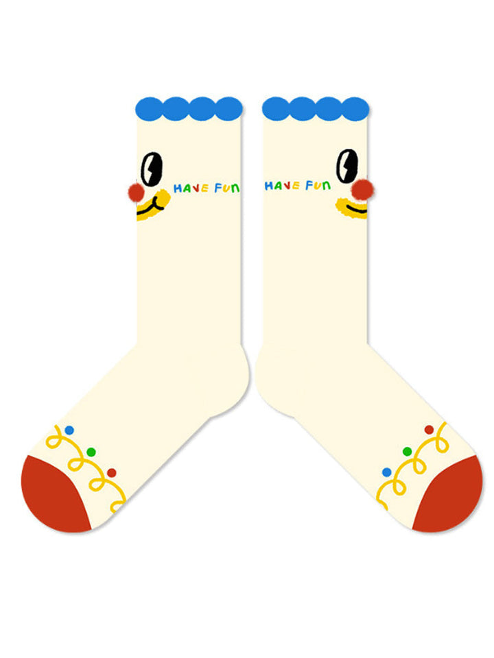 Chaussettes à motif de clown de dessin animé